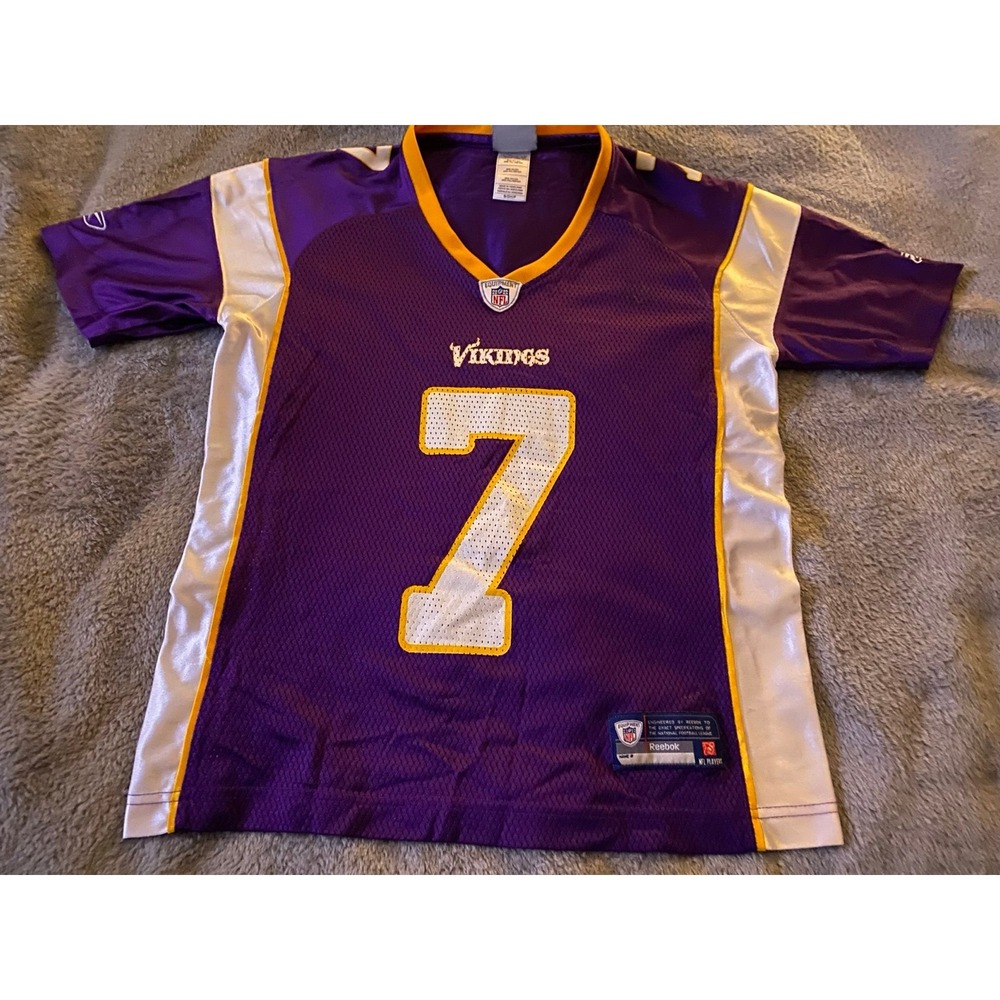 NFL Reebok Vikings Jersey 7 Ponder Women Small s53b